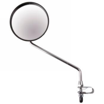 Bicycle mirror anit-glare cp, anti-glare, black plastic head, 105 mm, chrome-plated bar, 300x8mm, with mounting clamp, - 1