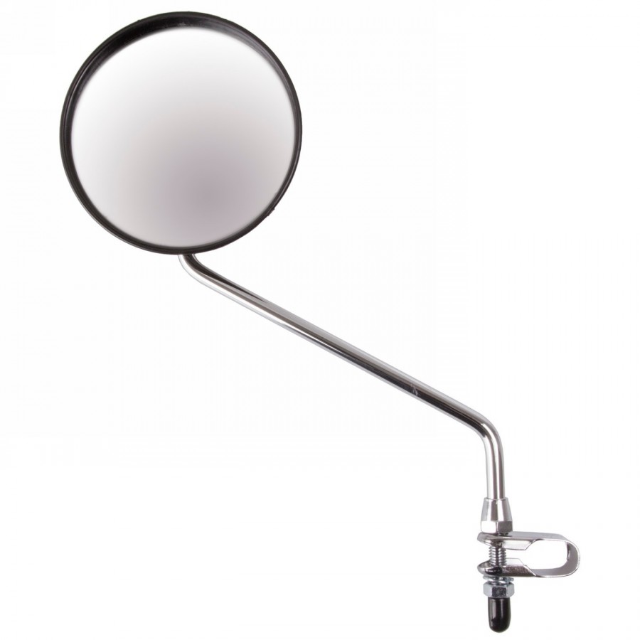 miroir vélo anit-glare cp, anti-éblouissant, tête plastique noire, 105 mm, tige chromée, 300x8mm, avec collier de fixation, - 1