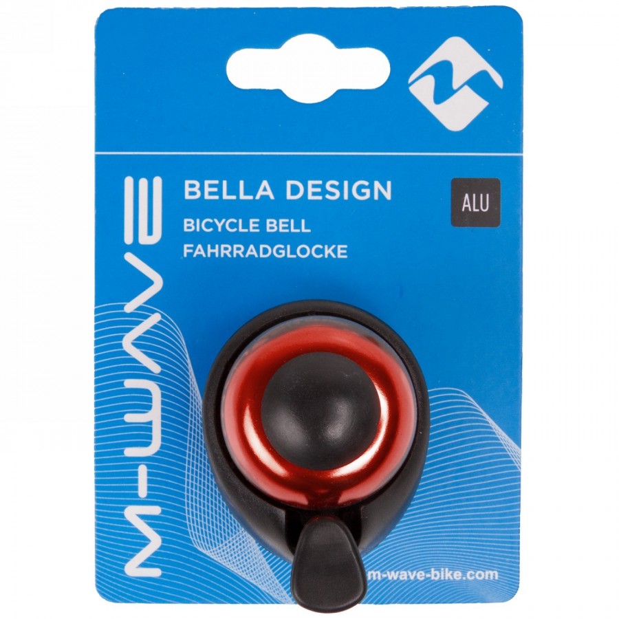 Mini campanello m-wave, base in alluminio rosso / plastica nera, con supporto per manubri, su scheda - 3 - Campanelli - 08875390