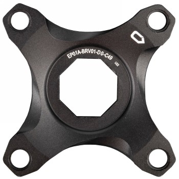 Spider, for brose system, for chainline 49 mm, aluminium, without chain guard mount, black anodised, on euro hole card - 1