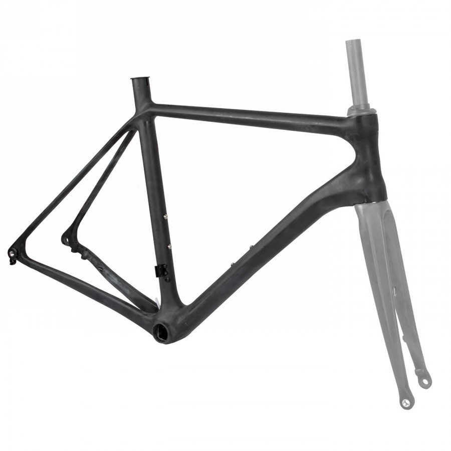 Road frame 700c flat, ud-carbon unpainted, 52 cm, with flat mount disc brake mount, di2 ready, integrated cable routing, - 2