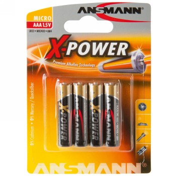 Piles am-4, micro, aaa, lr-3, alcalines, 1.5v, 1 set 4 pièces, blister - 2