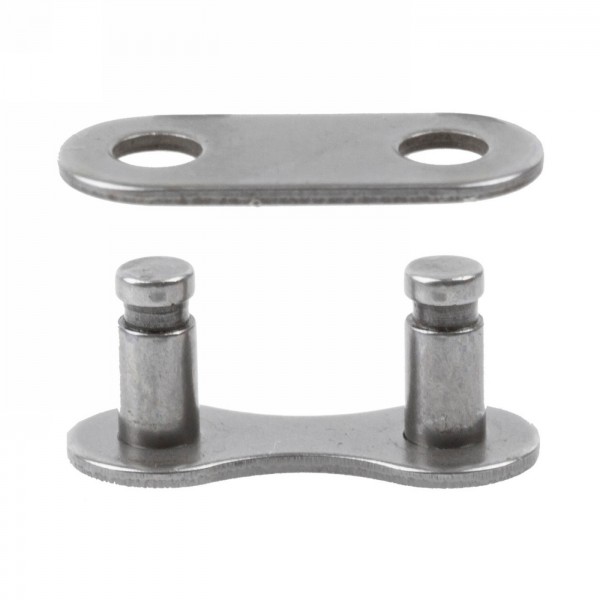 Maillon rapide à ressort, m-wave, pour chaînes singlespeed, 1/2 x 1/8, largeur 8,0 mm, gris, 1 pc. sur blister. - 1