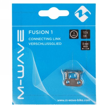 Snap link, m-wave, for singlespeed chains, 1/2 x 1/8, width 8.0 mm, grey, 1 pc. on blister pack. - 2