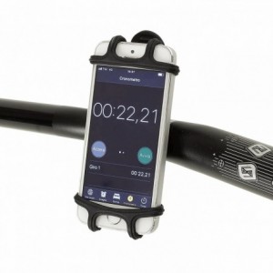 Black rigid support for smartphones from 4.5 to 6 - attachment to handlebars - 1