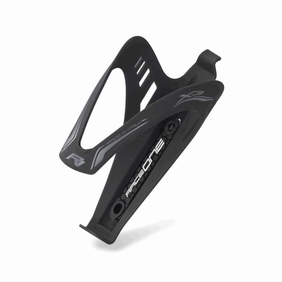 Bottle cage x3 in black polycarbonate rubber finish - 1