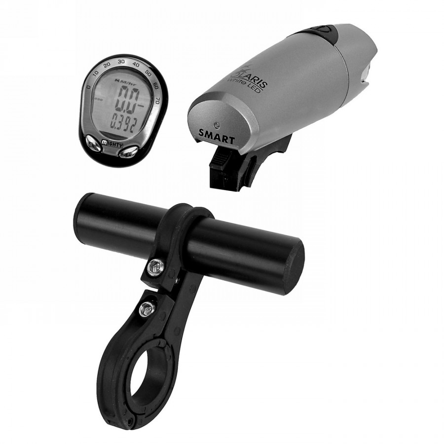 Handlebar cockpit, holder suitable for handlebars with a diameter of 22.2 mm (with adapter) - 31.8 mm, tube diameter 22.2 mm, bl