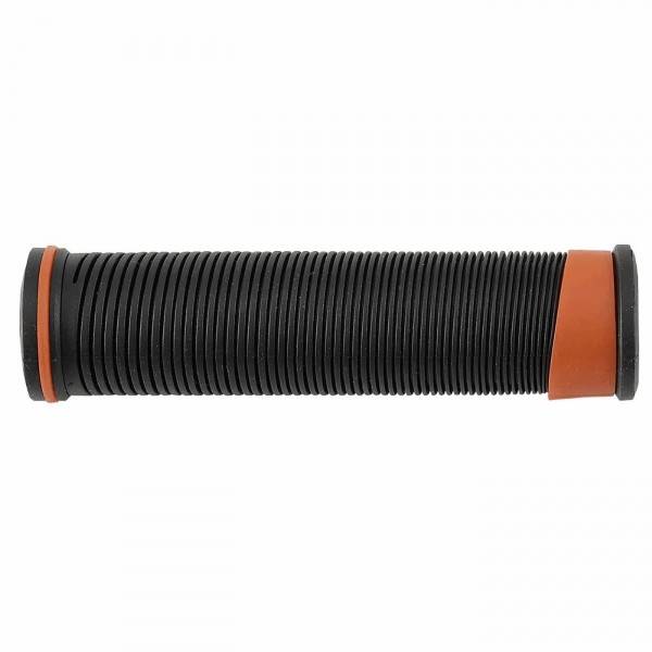 Puños mtb grip 128mm en soft rubber negro/naranja - 1