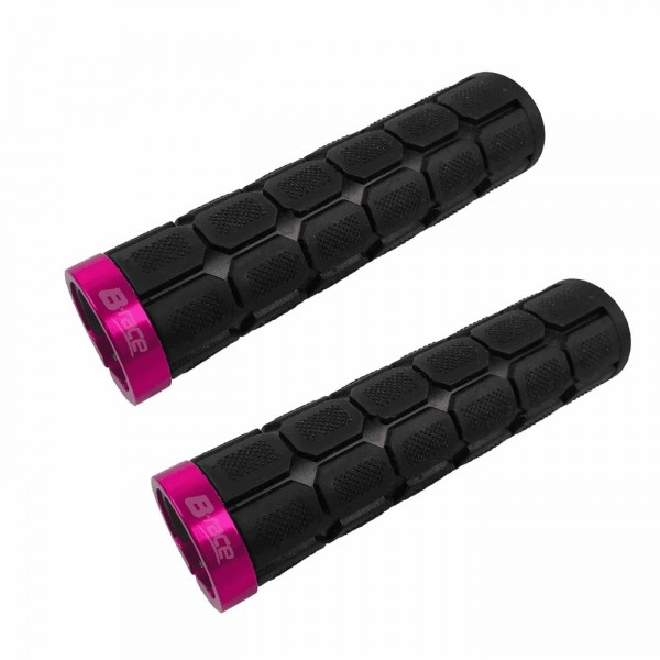 Schwarz / fuchsia gummi griffe aluminium halsband - 1