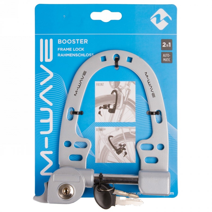 Multi-function booster lock, silver, on card - 2