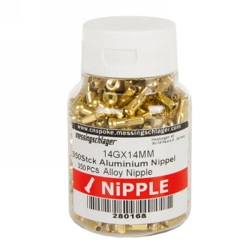 Speichen-nippel, 14 mm (14g), alu, gold, 400 stck in dose 1000 stück - 2