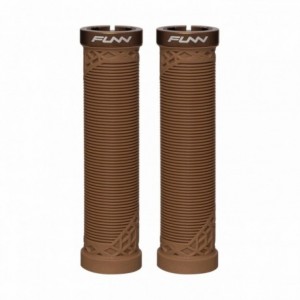 Hilt 30mm brown lockring grips with aluminum collar - 1