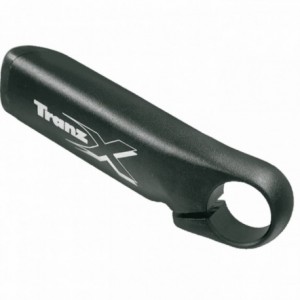 Pair of short monobloc handlebar ends in 6061 aluminum ergonomic black top cap - 1