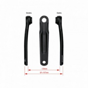 Pair of cranks compatible with bosch gen4, yamaha pwx ck-762 / is 170 isis black - 1