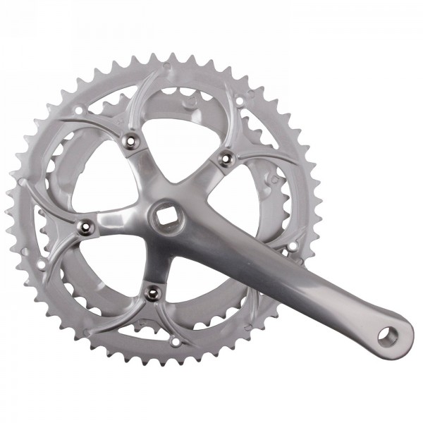 Crankset, for 9-speed, 170 mm aluminium crank, interchangeable steel chainrings 42/52 t., bolt circle 110 mm, jis, for - 1