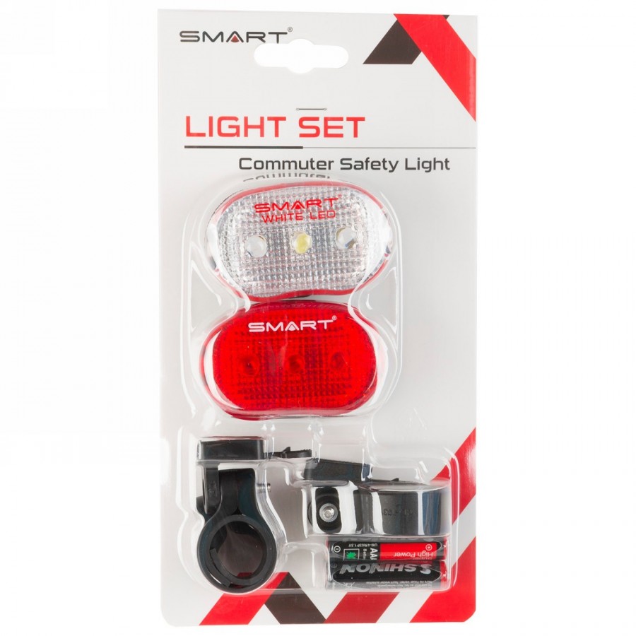 Smart flashing light set, vr + hr, art.nr. 220501 + 221500, o/inspection mark, with batteries, blister packed - 4