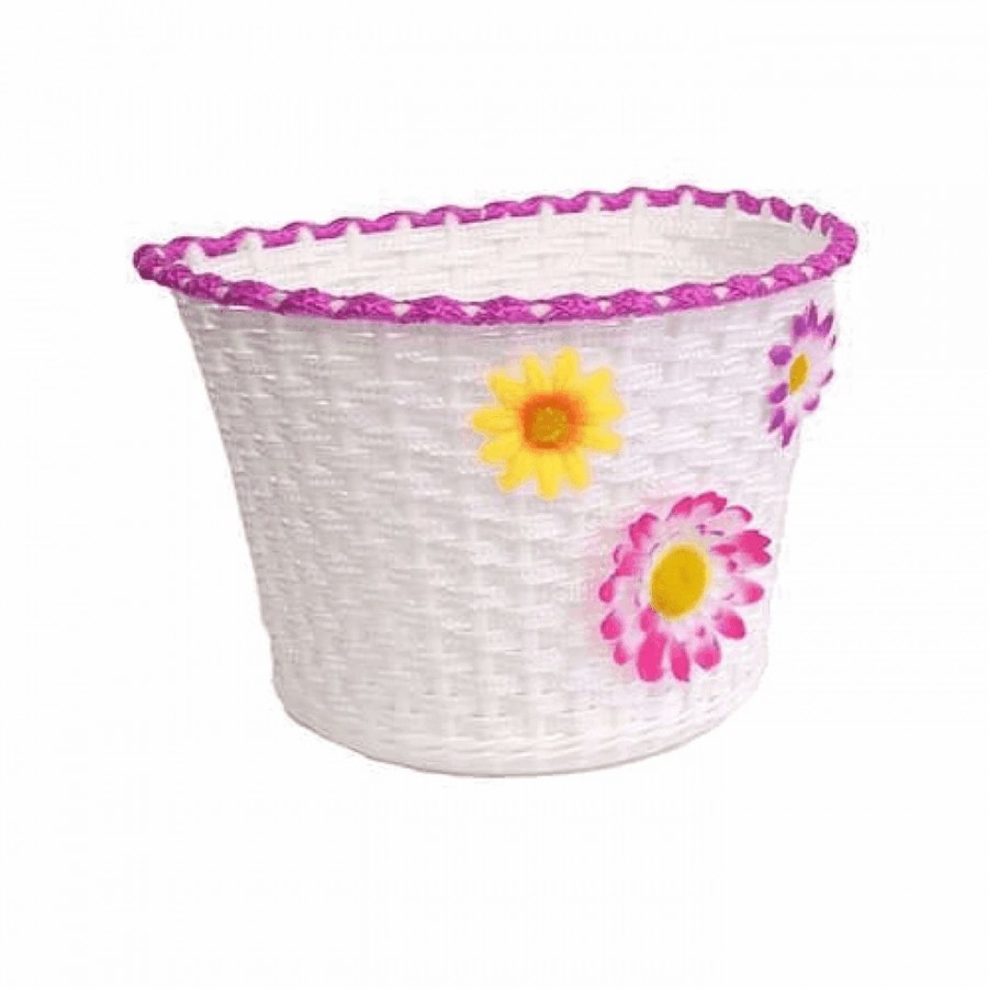 Front pink / white child basket with flowers - 1