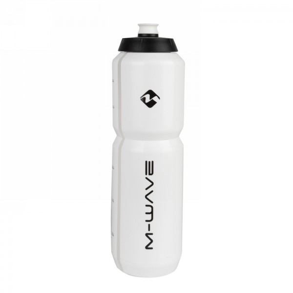 M-wave PBO 1000 water bottle, plastic, 1000 ml, white/black/white, on card - 1