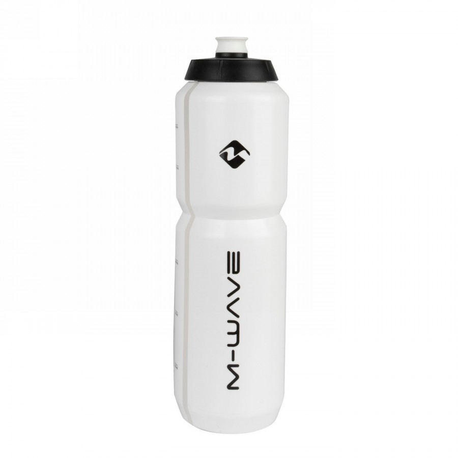 M-wave PBO 1000 water bottle, plastic, 1000 ml, white/black/white, on card - 1