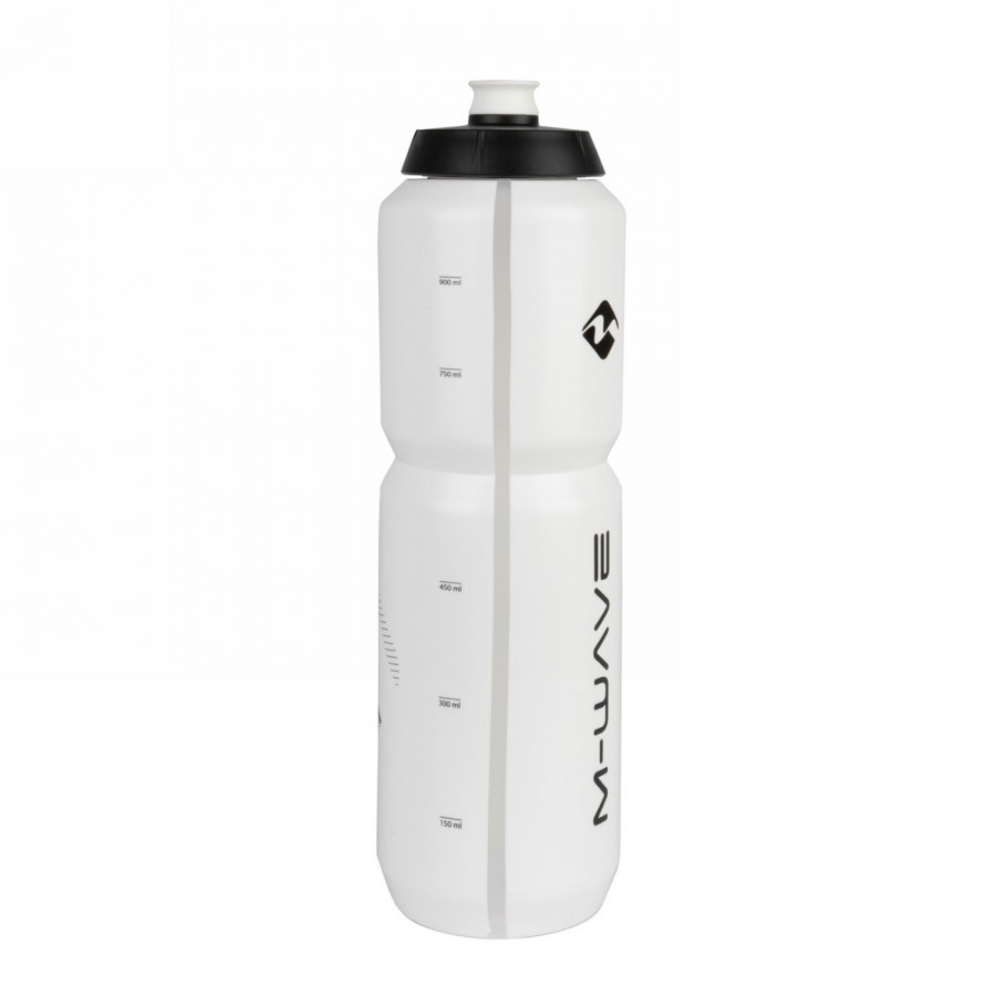 M-wave PBO 1000 water bottle, plastic, 1000 ml, white/black/white, on card - 2