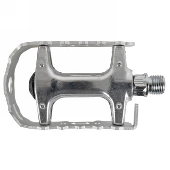 Mtb pedal, aluminium body, aluminium cage, cr-mo axle chromed, silver anodised, mv - 2