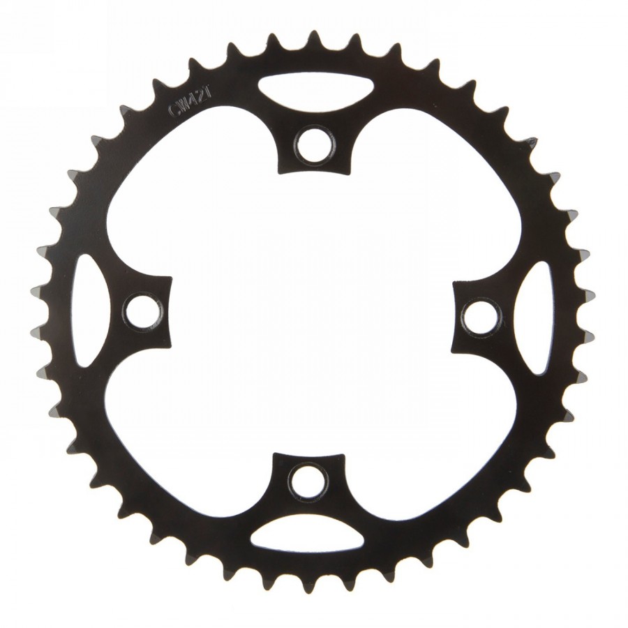 E-bike chainring, bcd 104mm, 46 teeth, for 1/2' x 3/32' and 11/128', black, steel, on samox card - 1