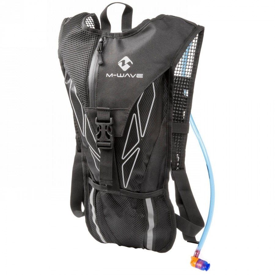 sac d'hydratation m-wave maastricht h2o, avec vessie d'eau de 2 litres, avec embout buccal interchangeable, avec cache-embout, a