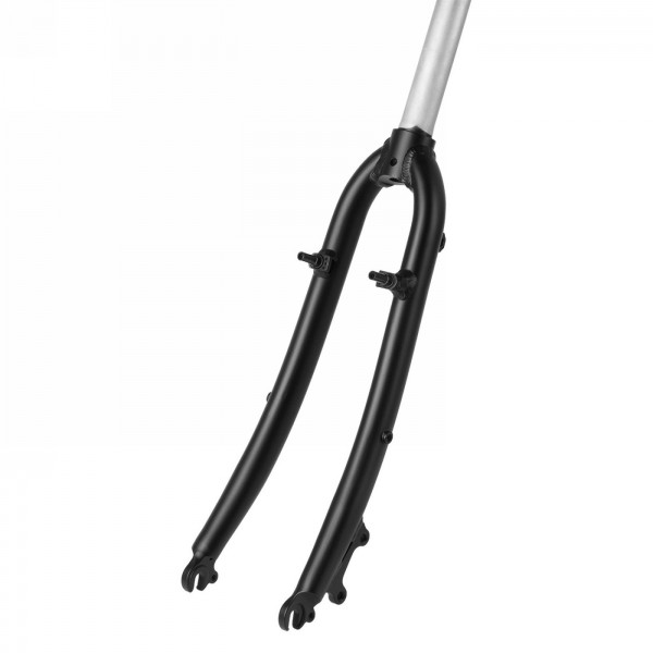 Fourche trekking 28', 1.1/8', alu, 280 mm, type ahead, avec embouts forgés et pièces à souder pour les low riders, pour les vélo