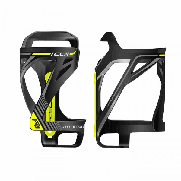 Kela bottle cage in black/yellow polycarbonate - side entry - 1