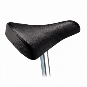 Mtb saddle junior 12/14 220x130mm in black polyurethane with seatpost - 1