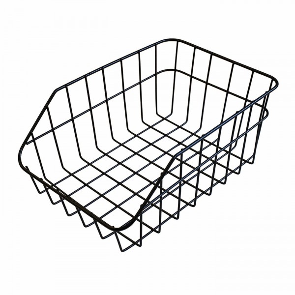 Rear basket 40x30x23cm rectangular in black steel - 1