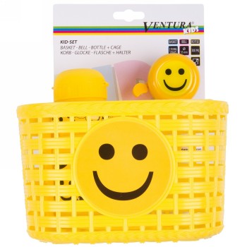 Kid-set "smiley", bestehend aus korb 431551 + glocke 420199 + wasserflasche 340214, auf ventura-karte - 2