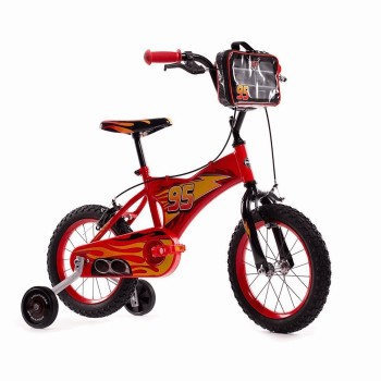 Vélo Enfant Disney Cars 14' 2 Freins Rouge - 1