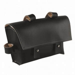 Fixed bag to the frame in black imitation leather - 1