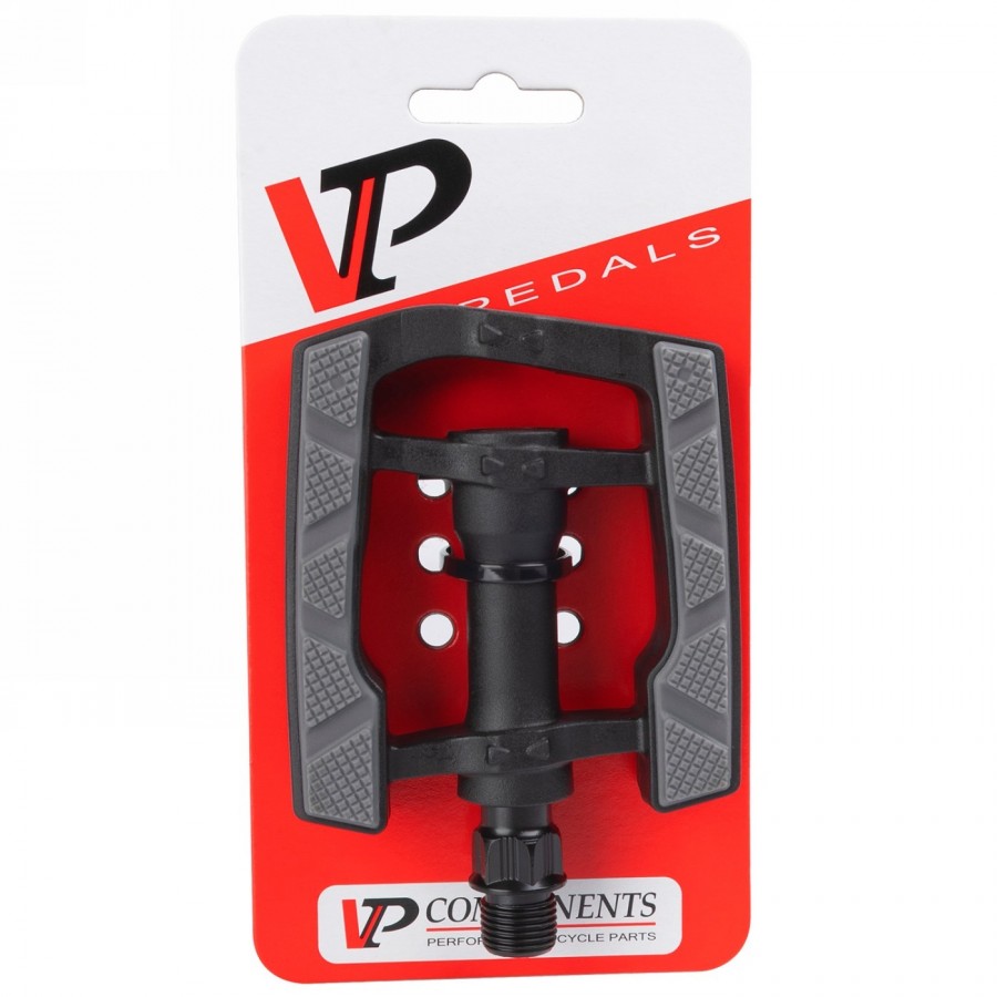 Pedal antideslizante vp, banda de rodadura 81 x 93 mm, cuerpo de plástico negro con revestimiento de tpe, eje de boro negro, - 5