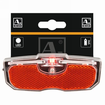 Luce posteriore del portabagagli anlun, con 1 led rosso, vetro bianco/riflettore rosso, con batterie, su scheda - 3 - Luci - 088