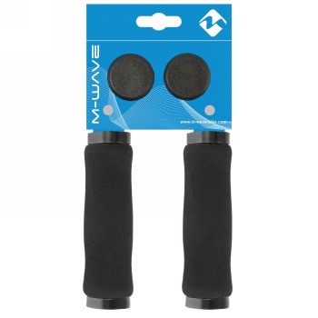 Pair of foam screw grips, with screw fixing, 132 mm, only 76 g/pair, black, in pair on M-wave 084156 headboard. - 2