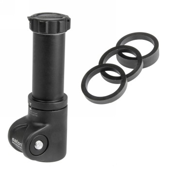 Height adapter satori 'headsup-et' for ahead stem, rotatable to the left and right, aluminium, black anodised, for 1.1/8', 28.6 