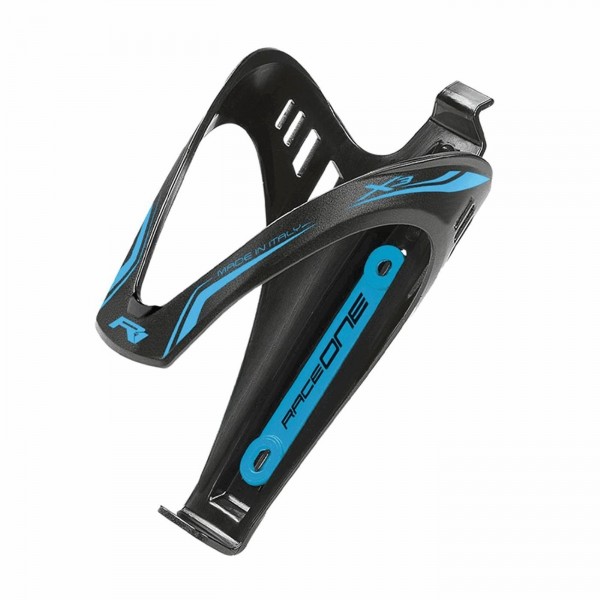 X3 bottle cage in black/blue polycarbonate matt finish - 1