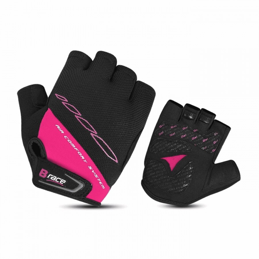 Gloves b-race bump gel black / fuchsia mis. 3 size l - 1