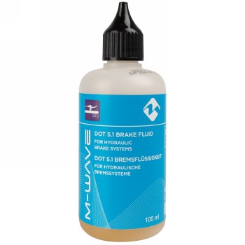 Bremsflüssigkeit, m-wave, dot 5.1, für hydraulische bremssysteme von fahrrädern, 100 ml flasche mit schraubverschluss - 1