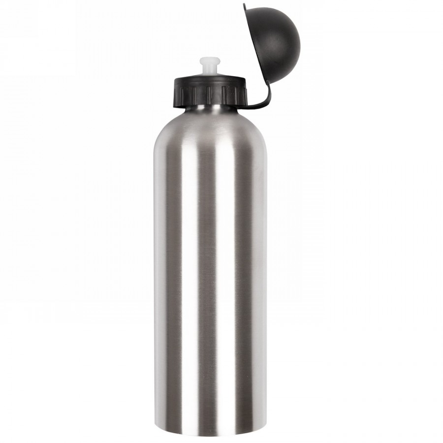 Stainless steel water bottle, 750 ccm, with black and white cap closure with sealing lip, on M-wave head. - 1