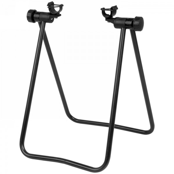 Exhibition bike rack for 12-29', can be attached to the through axle and chainstay, steel, black, includes carry bag. - 1