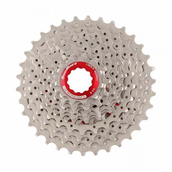 Road cassette 12s x 11/36 teeth in silver aluminum - sh hg body - 1