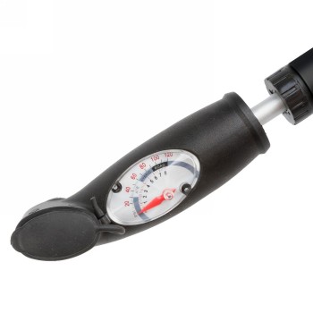 Mini pump m-wave double shot b, aluminium, double head, double shot, black, with pressure gauge, for fv/av/dv, with holder, on c