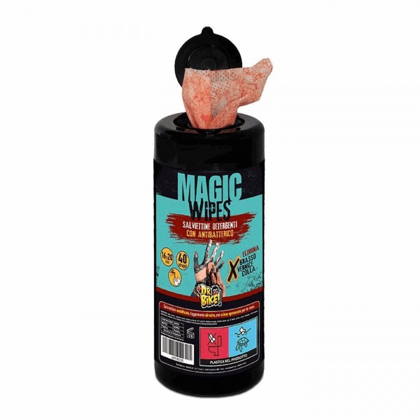 Dr.bike igiene - salviette detergenti - magic wipes - 40 strappi - 1 - Pulizia bici - 8005586229236