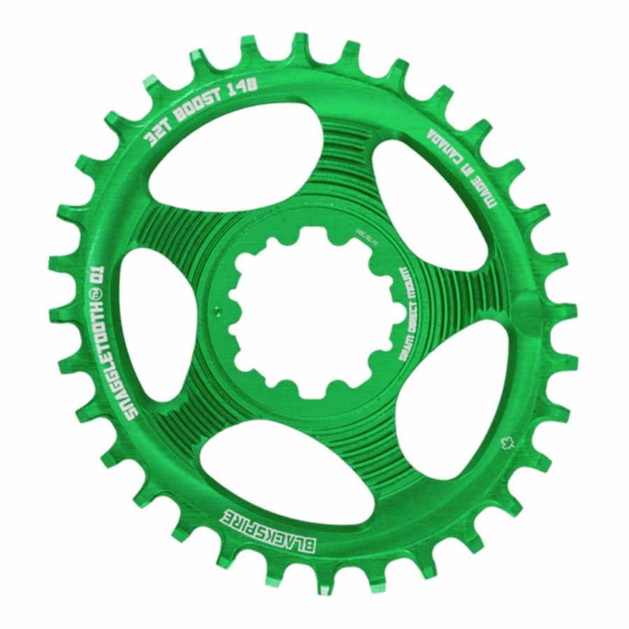 Crown snaggletooth oval 30 direct mount sram boost green color - 1