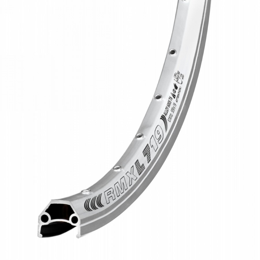 Alloy rim 'dragon l-719', 28', 36 holes, silver anodised, av, with single eyelets made of stainless steel, with gbs - 1