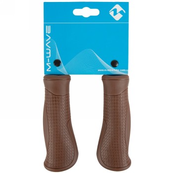 Cloud-shaped handlebar grips, base 2, 130 mm, material: tpr, brown, anatomical shape, each pair in pe-bag, mw 084157: product ca