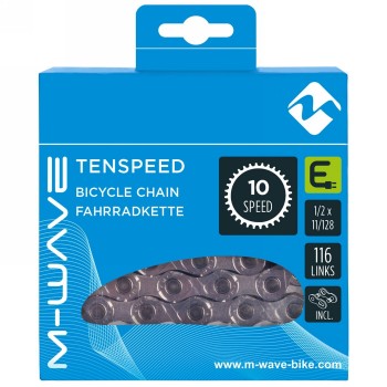 E-bike chain m-wave, 1/2x11/128, silver, 116 links, 10-speed, with locking link, ek - 2